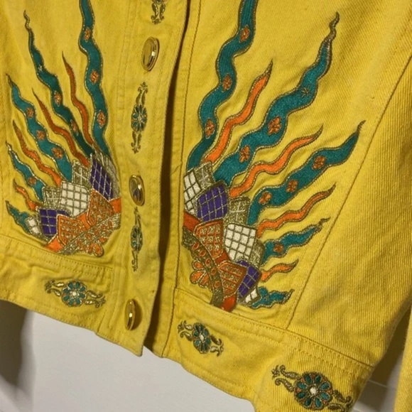 RARE Vintage CL2 Christian Llinares Denim Jacket, Western Southwestern Native - Picture 4 of 12